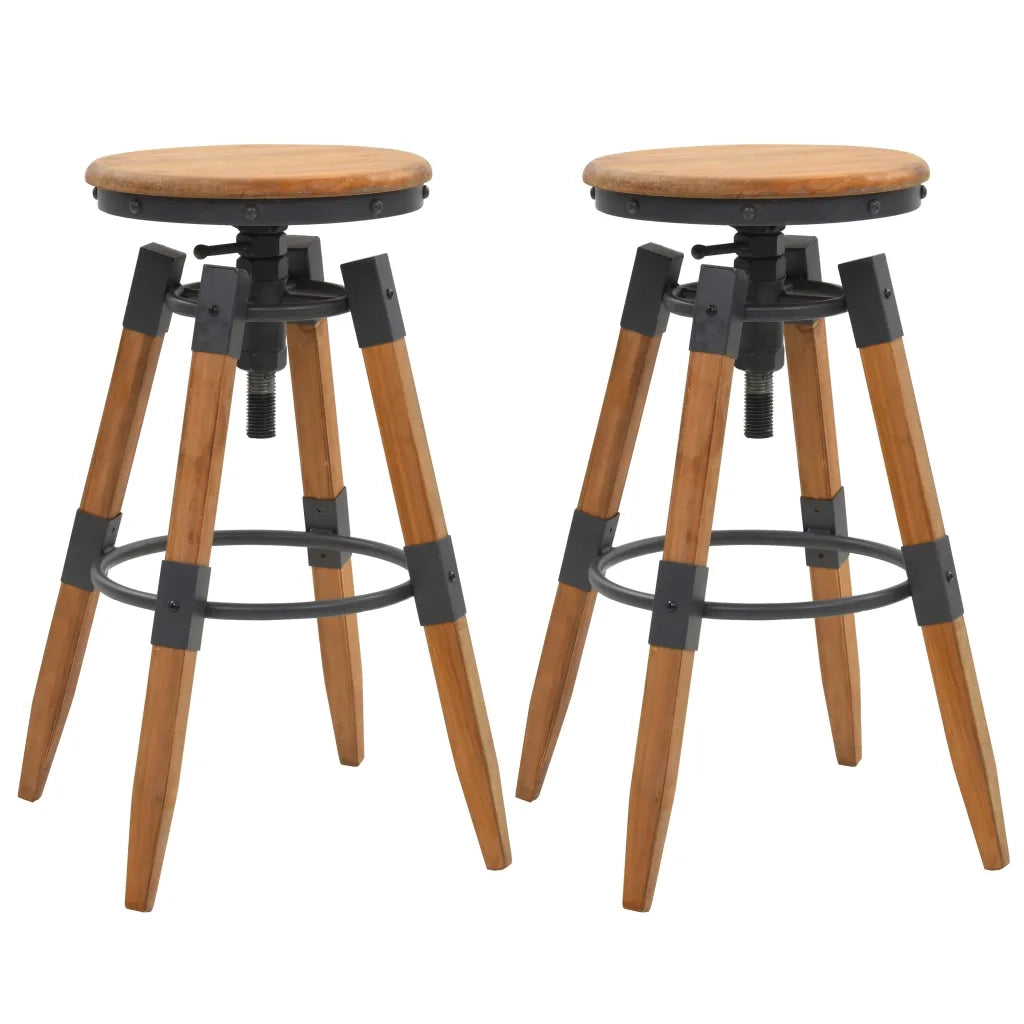 Sgabelli da Bar 2 pz in Legno Massello di Abetecod mxl 97387