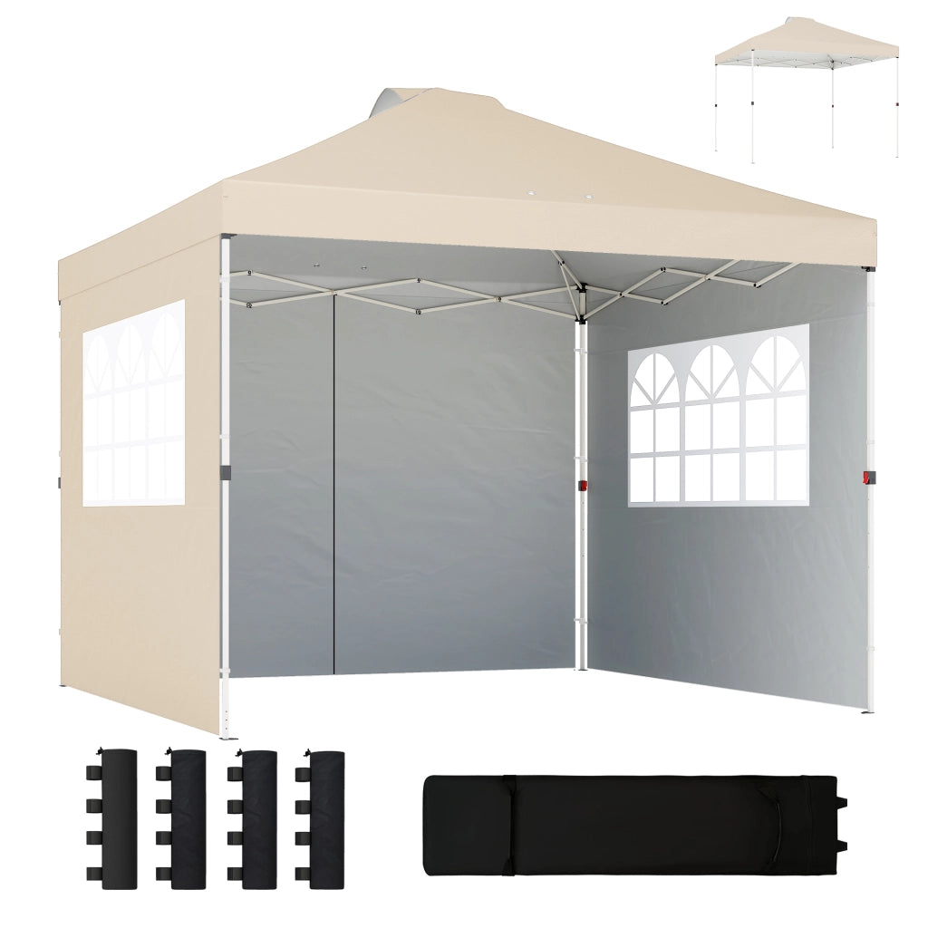Tenda da Giardino Pieghevole 3x3m ¨C zephmum ¨C Grigio