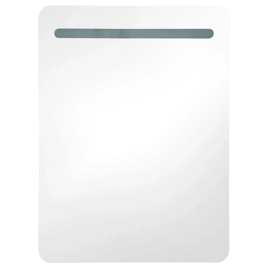 Mobile da bagno con specchio LED 60 x 11 x 80 cm MDF nero 02_0006613