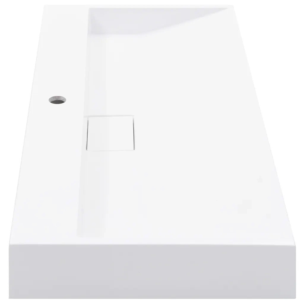 Lavandino 100x46x11 cm Blocco in Marmo/Minerale Bianco cod mxl 47191