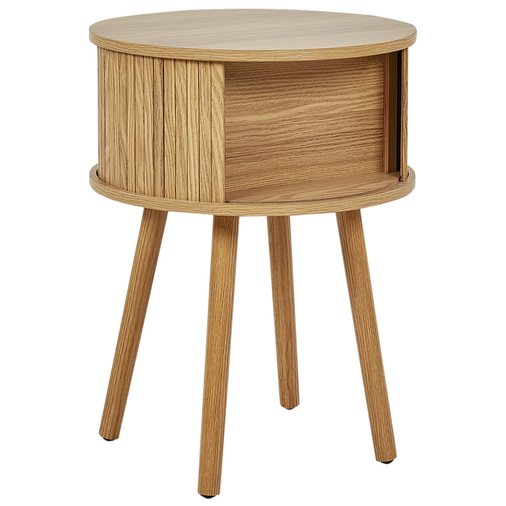 Comodino ante scorrevoli in MDF con hambe in legno massello legno chiaro soggiorno salotto