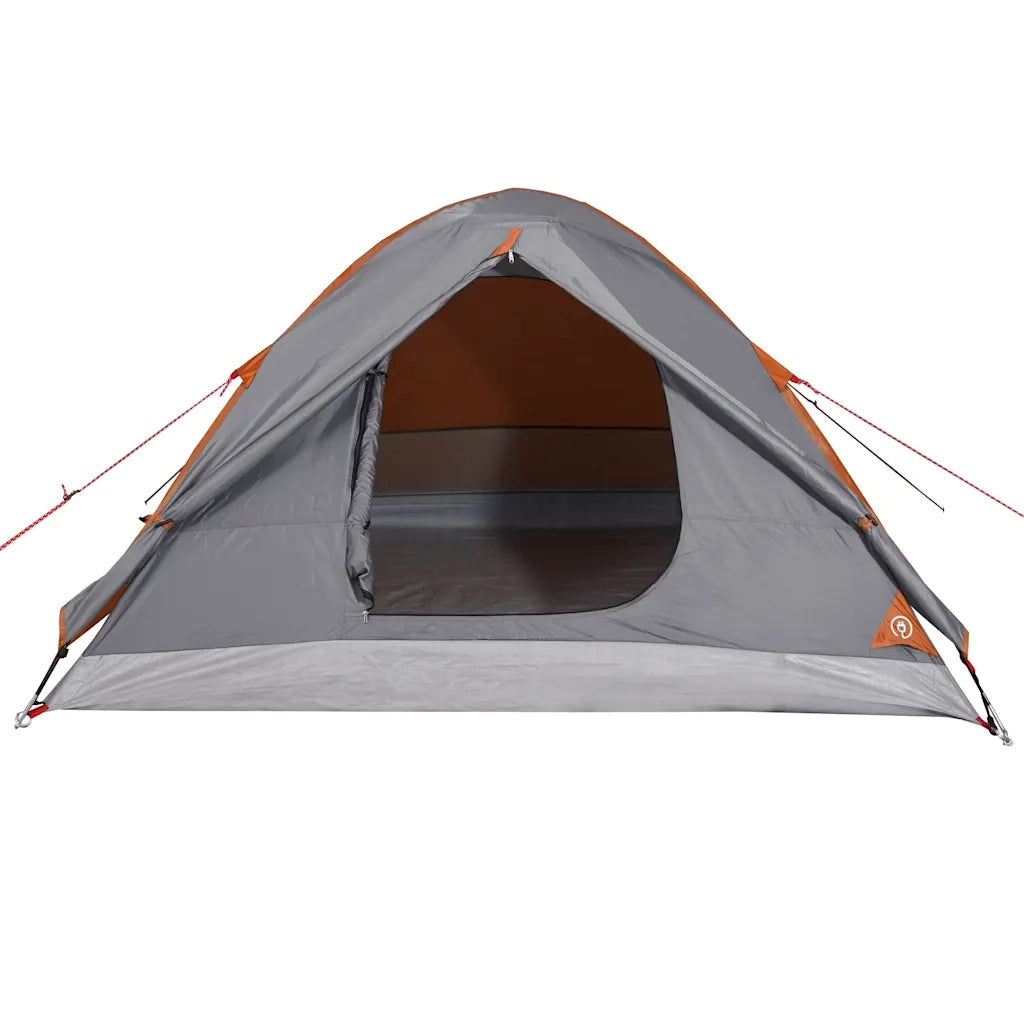 Tenda da Campeggio a Cupola 3 Persone-Tenda per Escursionismo Arancione Impermeabile 628165