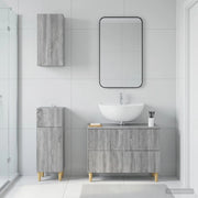 Set di armadietti da bagno in 3 pezzi DELFT Sonoma grigio 3417789