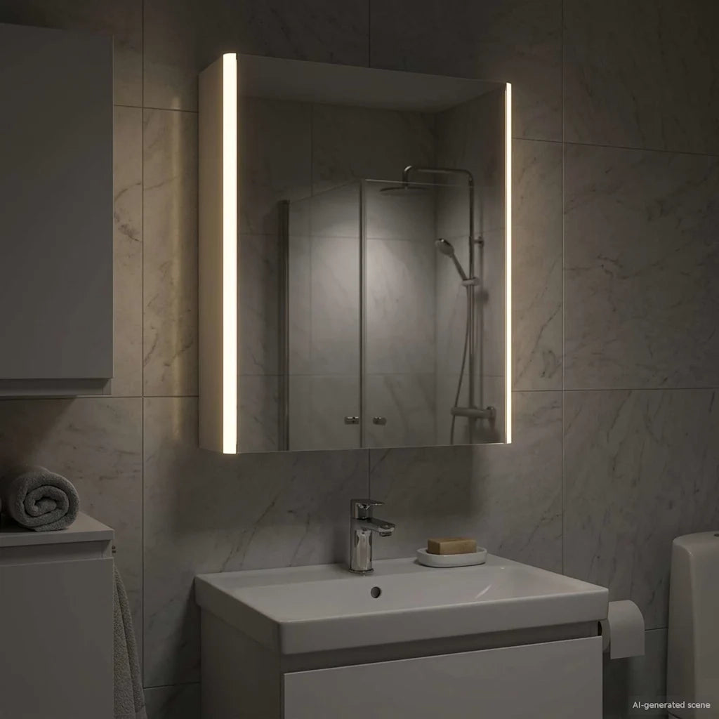 Mobiletto per specchio da bagno Bianco 53,5 x 15,5 x 70 cm 889231