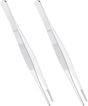 Due paia di pinze in acciaio inossidabile, pinze da 14 cm, pinza chirurgica antiscivolo con punta diritta e punta a dente di sega