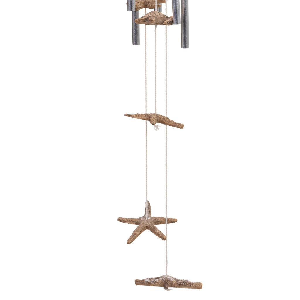 Carillon a vento in legno blu 10x8,5x80h cm