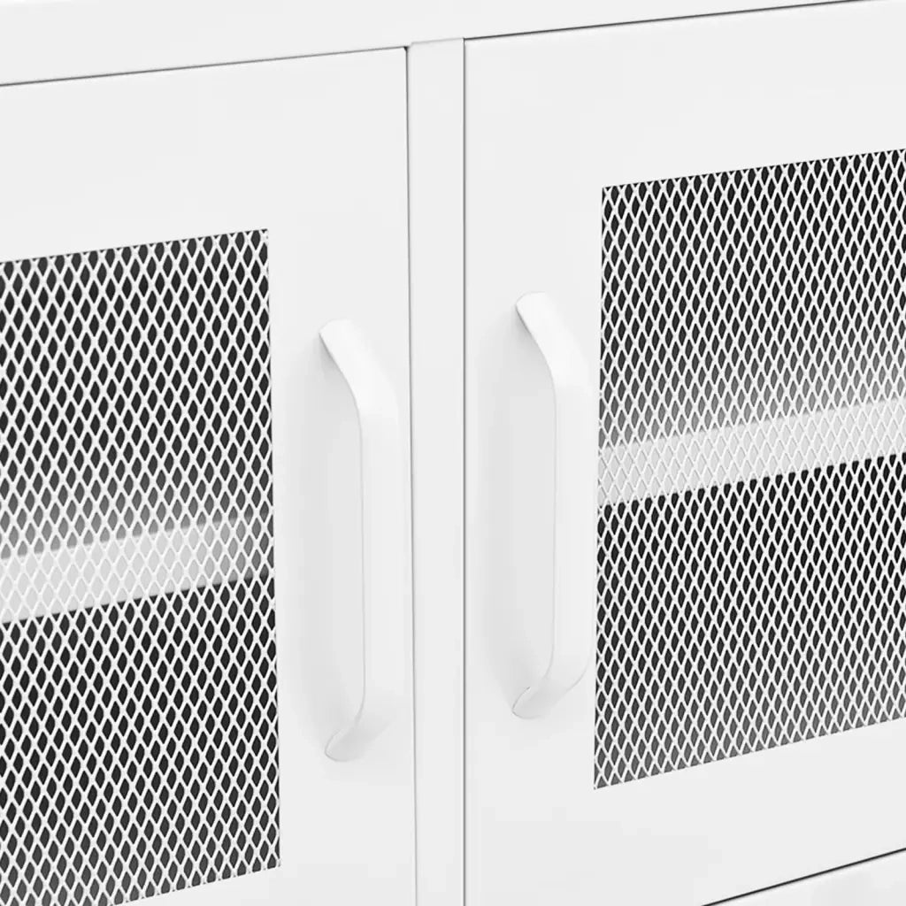 Mobile TV Bianco 105x35x50 cm in Acciaio 336242