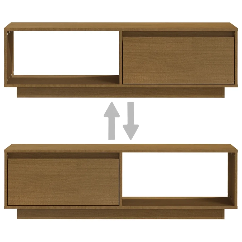 Mobile Porta TV Marrone Ambra 110x30x33,5 cm in Legno di Pino 809891