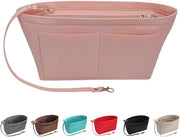 Organizzatore di tasca per donna (grande, rosa) con molte tasche e portafoglio.