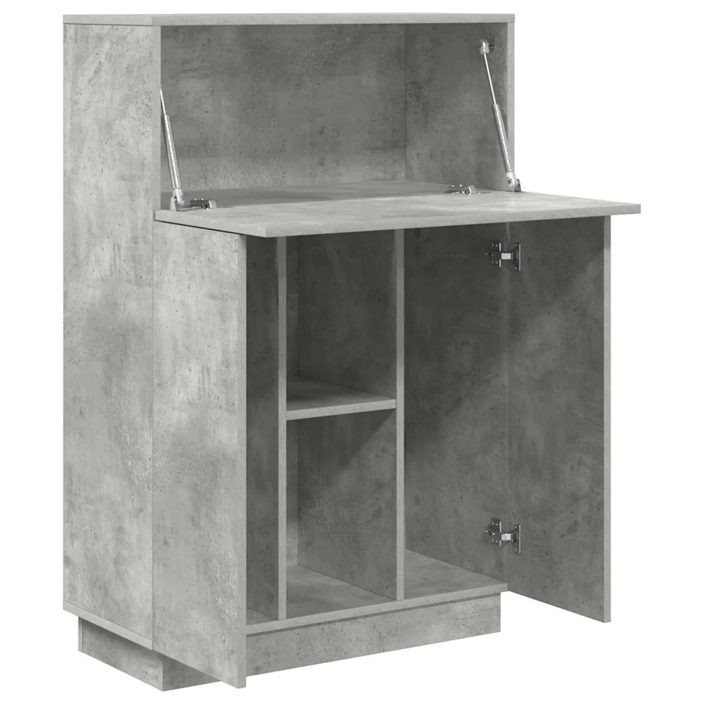 Scrivania con lo scaffale Grigio cemento 71,5 x 31,5 x 106,5 cm 869485