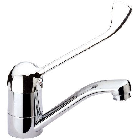Rubinetto lavabo o lavello con leva clinica e bocca girevole remer - serie kiss