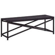 Panca da giardino arredo da esterno terrazza 120 x 40 x 43 cm resina intrecciata nera 02_0011209