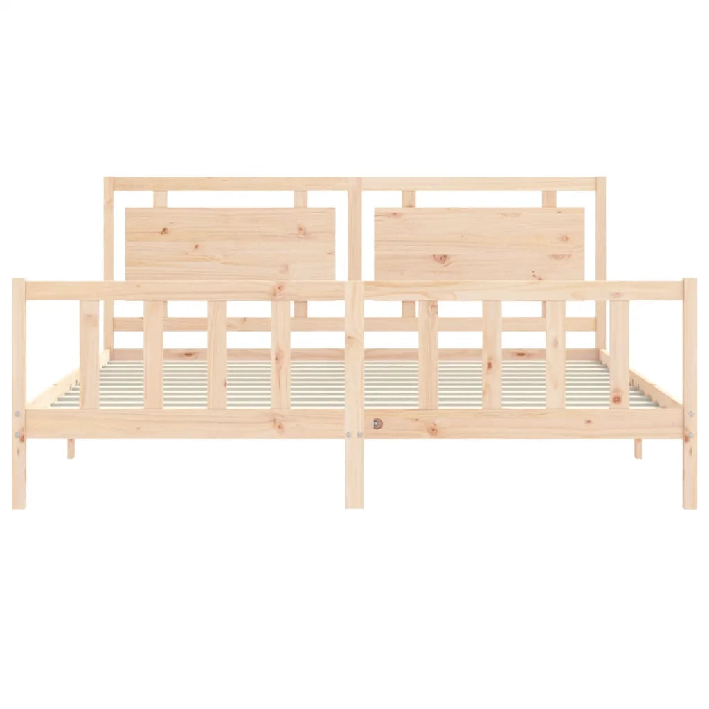 Giroletto con Testiera-Struttura Letto con testiera 180x200 cm in Legno Massello