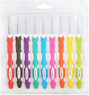 Set di ago per cucire 9 pezzi - Ago ergonomico - Manico lungo e morbido - Dimensioni B-J 2,0 mm-6,0 mm - Ideale per mani artritiche - Materiale siliconizzato/ABS - Ago a filo