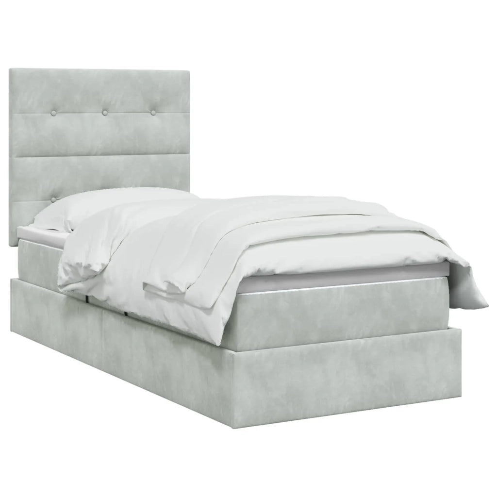 Letto con contenitore e materasso Grigio Chiaro 90 x 200 cm 3459663