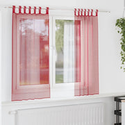 Tende in Voile con Passanti 2 pz Rosso Vino 140x175 cm 4102337