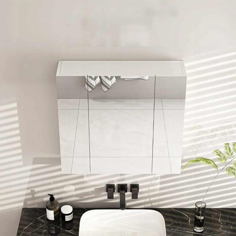 Mobiletto da bagno a parete con specchio a tre ante, stile loft moderno