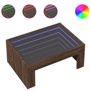 Tavolino da salotto | Tavolino da caff¨¨ | Tavolino da Soggiorno con LED Infinity Rovere Marrone 70x50x30 cm