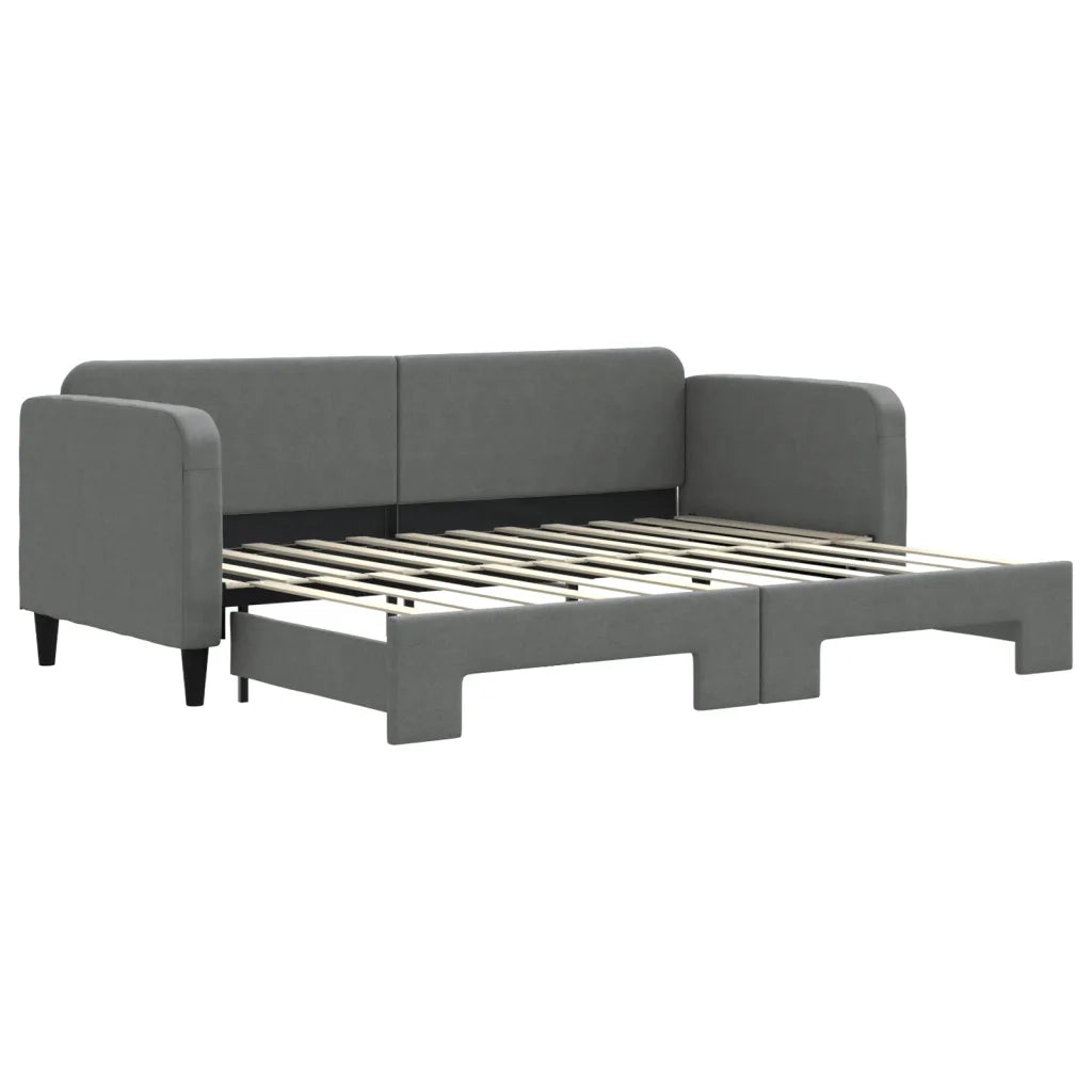 Divano Letto con Letto Estraibile Grigio Scuro 80x200 Tessuto 3196812