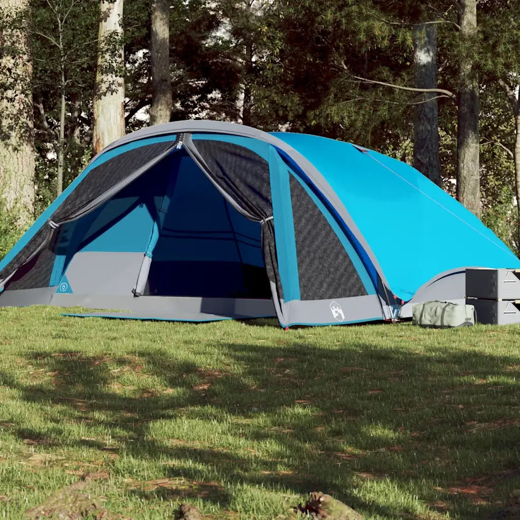 Tenda Familiare Cabina per 6 Persone-Tenda da campeggio Blu Impermeabile 542629