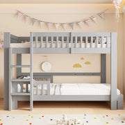 Letto a castello modulare con letto singolo 90x200 cm in legno; grigio