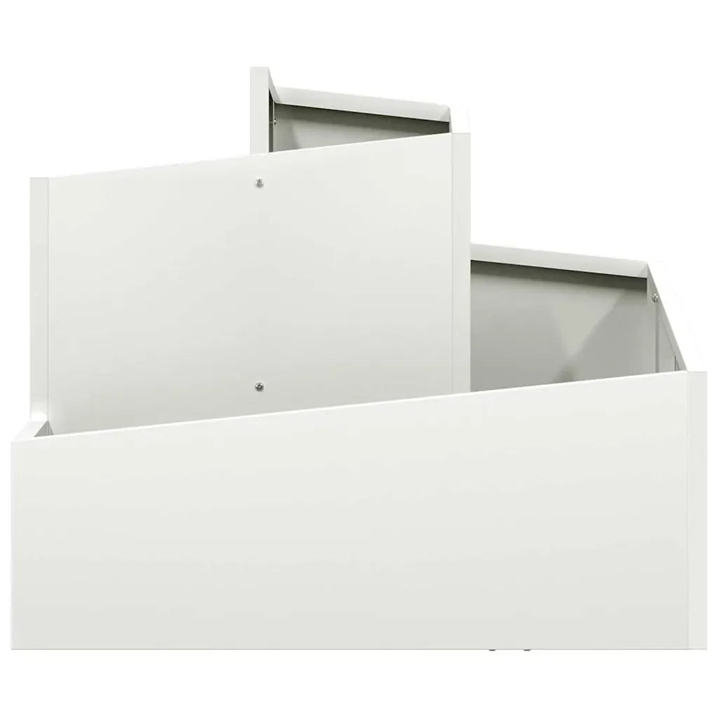 Fioriera moderna da giardino per esterni 60 x 60 x 50 cm in acciaio laminato a freddo bianco codice 02_0052212.