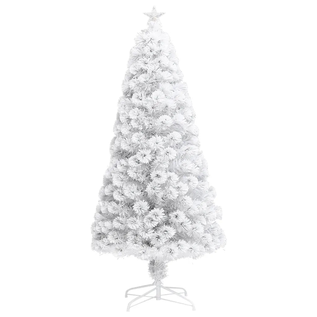 Albero Natale Preilluminato Bianco 120 cm in Fibra Ottica 328449
