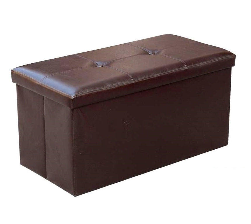 POUF CONTENITORE IMBOTTITO RETTANGOLARE 80X40 CM COLORE MARRONE