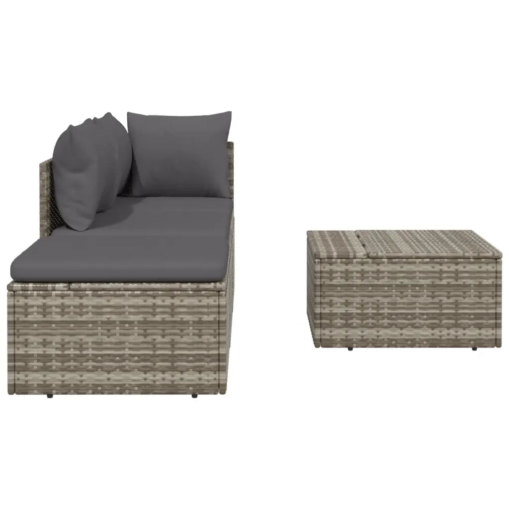 Set Divani da Giardino 4 pz con Cuscini in Polyrattan Grigio 318676