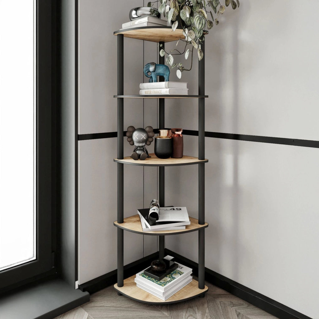 Biblioteca Sessanio, Libreria 4 Ripiani, 34x34x139h cm Marrone Rovere