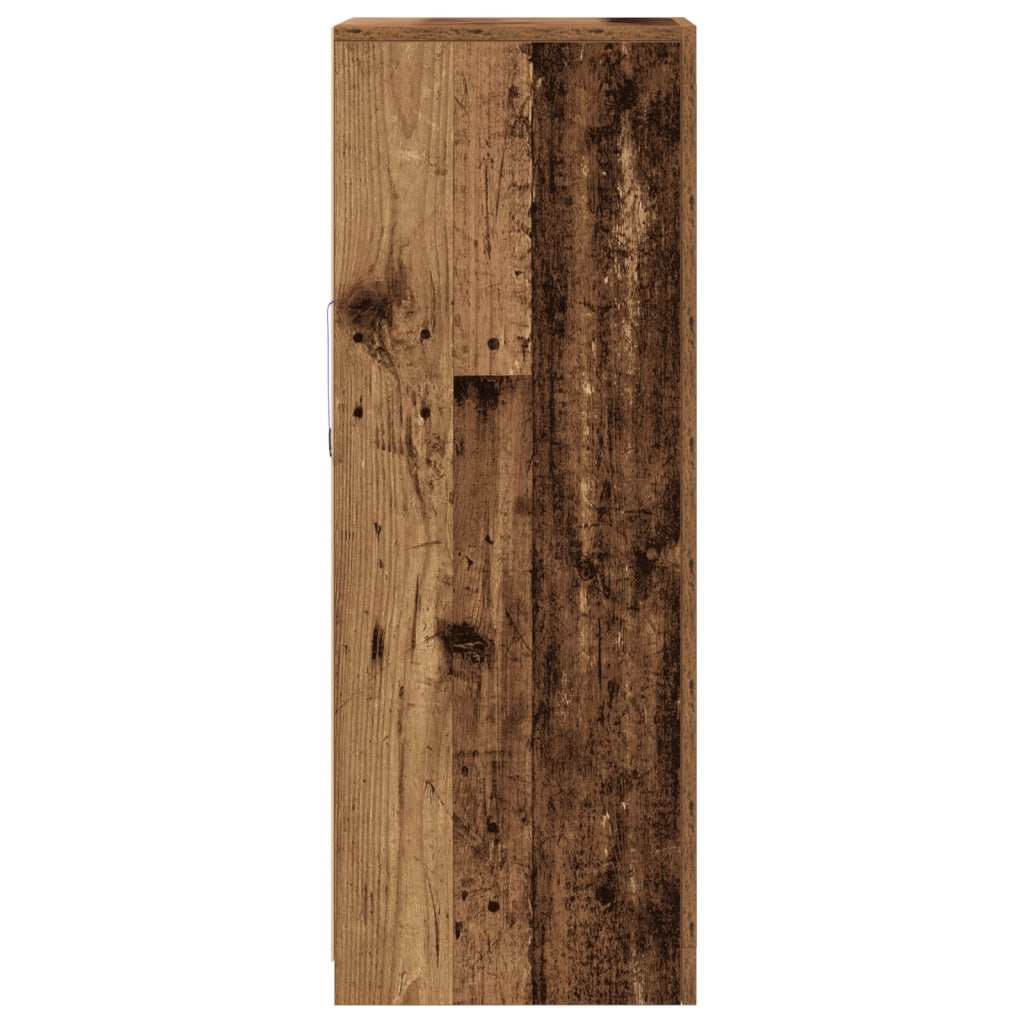 Sideboard  con luci LED in legno antico 41x37x100 cm