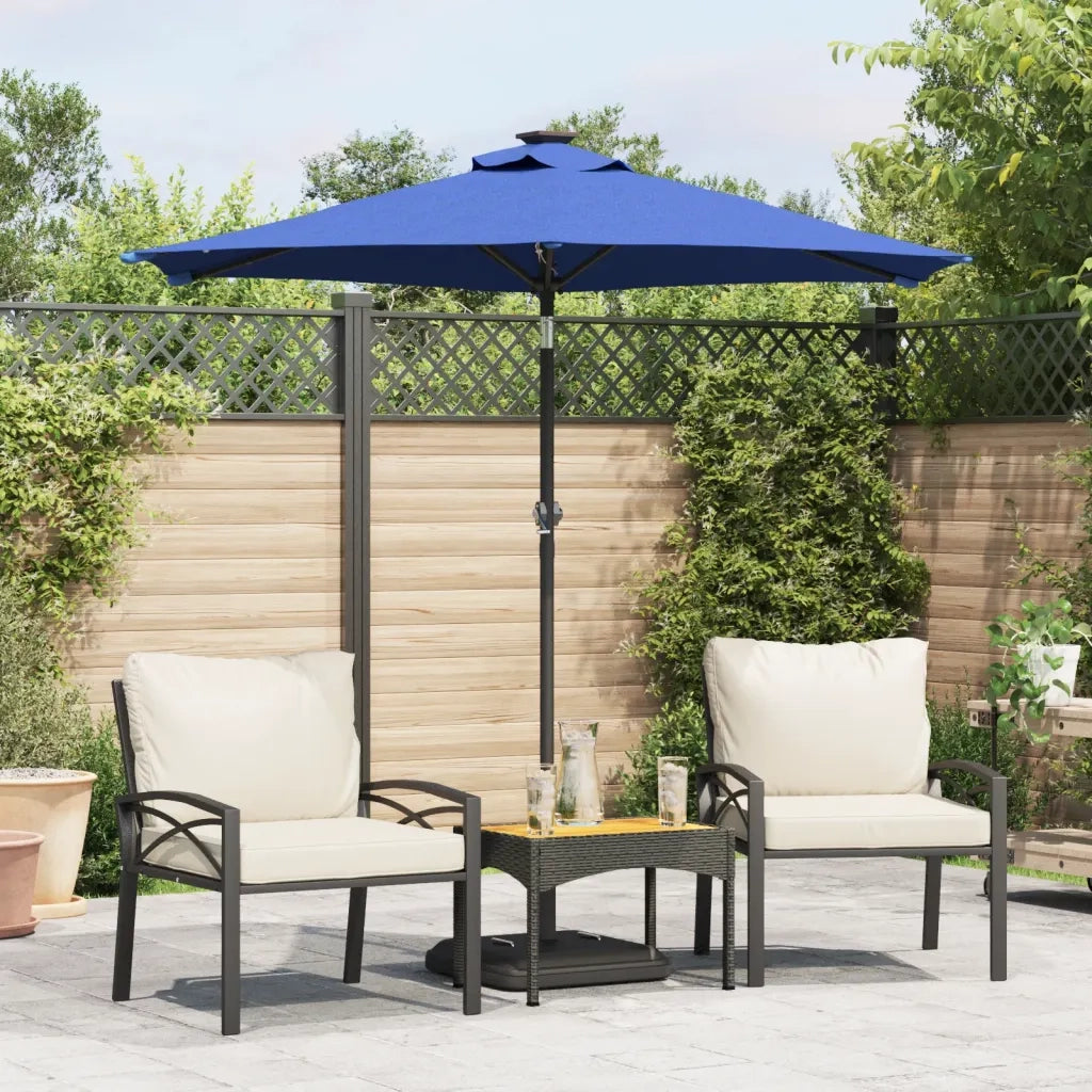 Ombrellone Giardino-Ombrello da Balcone con Palo in Acciaio Azzurro 225x225x212 cm