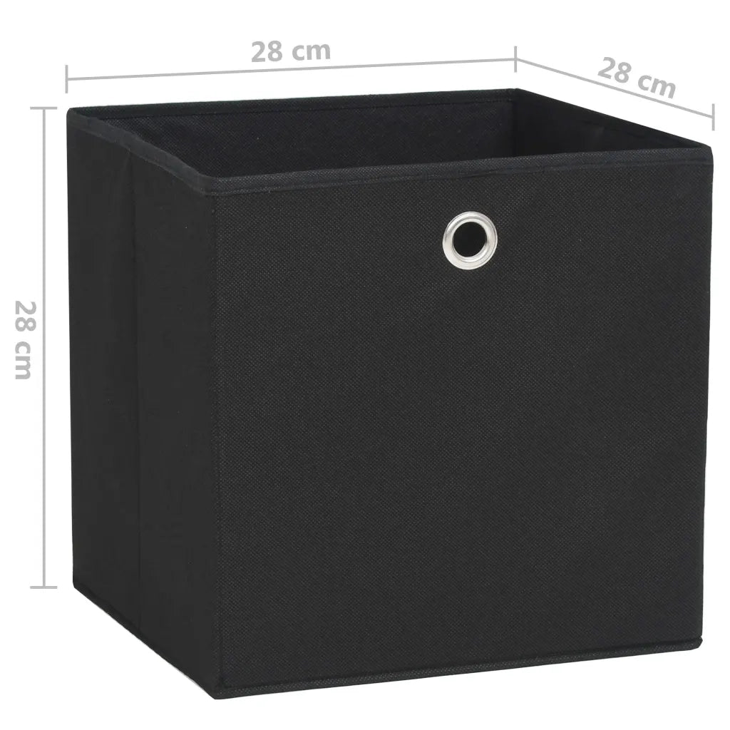 Contenitori 4 pz in Tessuto non Tessuto 28x28x28 cm Nero 325187