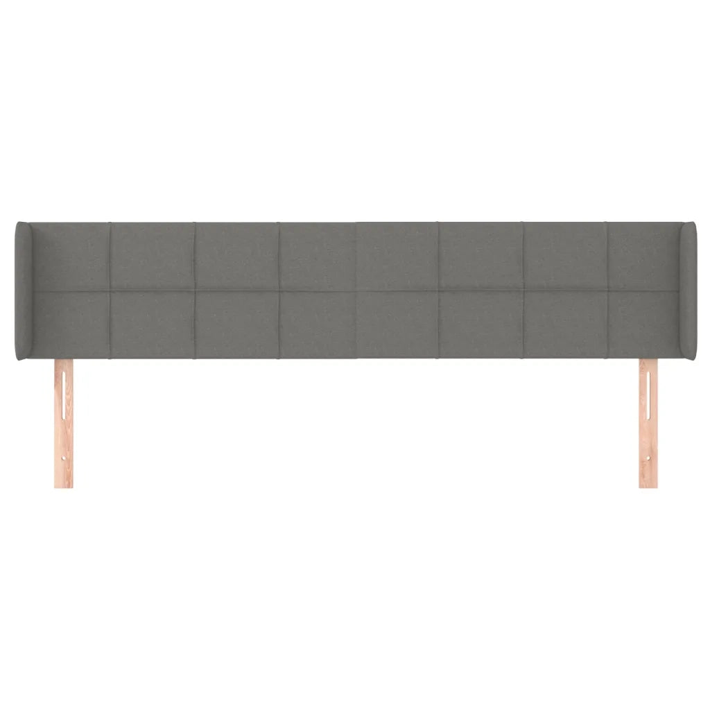 Testiera | Testata ad Orecchio Grigio Scuro 163x16x78/88 cm in Tessuto