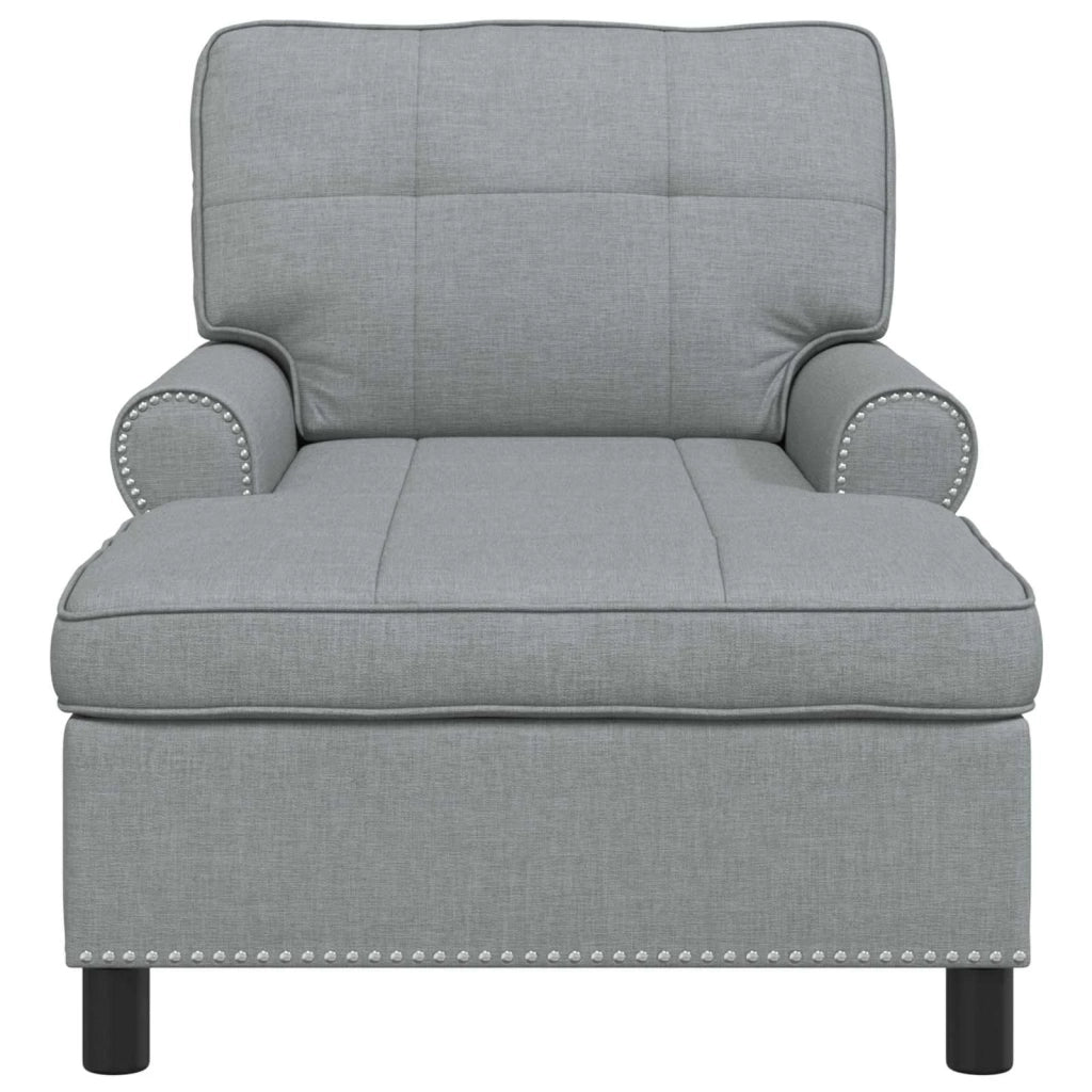 Chaise Lounge Grigio chiaro 91 x 157 x 91 cm Tessuto