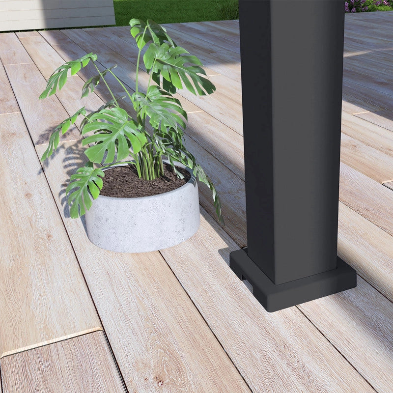 Pergola bioclimatica Ombréa® VS autoportante 3x4M - Nero - Lamelle bianche