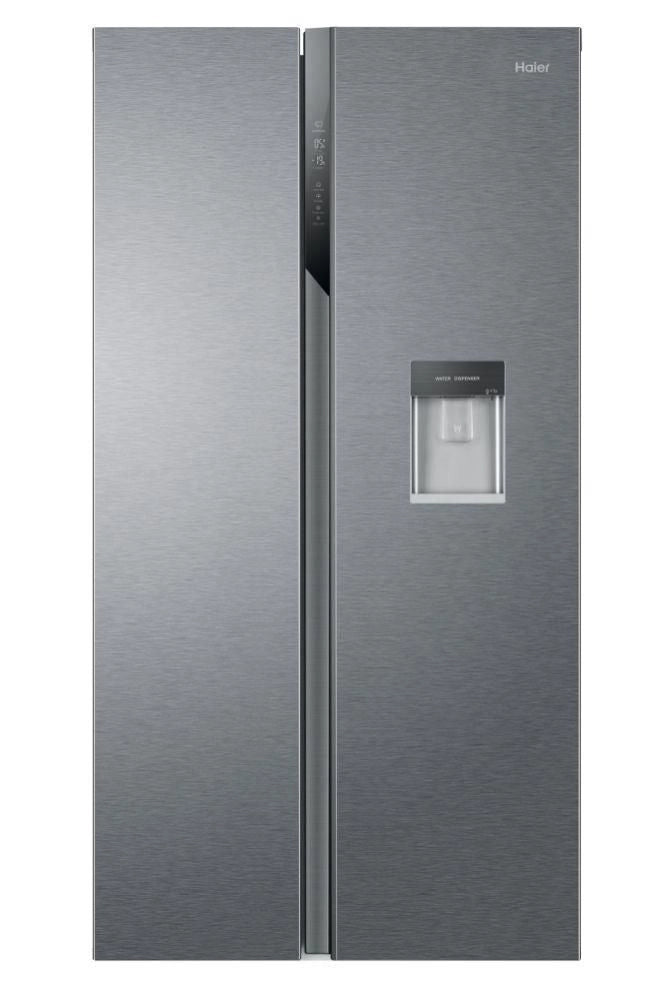 Haier HSR3918EWPG SBS 90 Serie 3 Frigorifero Side by Side 521 L 177 cm Classe E 38 dB No Frost Water Dispenser colore Argento