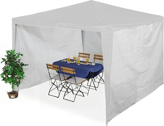 Set di pareti laterali da 3 tende indipendenti per tenda da festa - impermeabile - 2x3 metri - nastro adesivo - PE - bianco