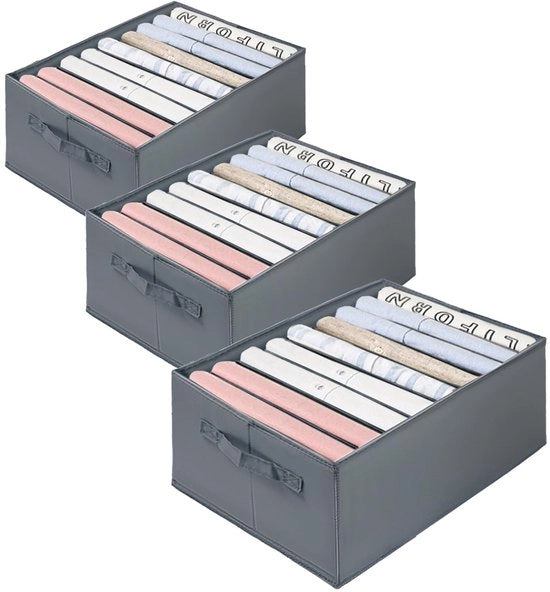 Organizzatore per armadio a 3 pannelli - Organizzatore pieghevole e spazievendente - Sistema per armadio per la conservazione di abbigliamento, magliette, pantaloni, intimo