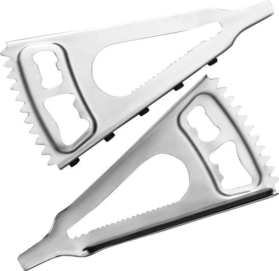 Flesopener bifacciale, 5-in-1 blikopener multifunzionale in acciaio inossidabile con siliconen anti-slip per unghie lunghe per aprire bottiglie di soda