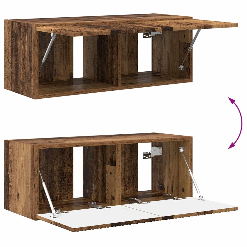 Set mobile TV 2 pz | Armadietto TV | Mobile Porta TV Legno vecchio Legno multistrato