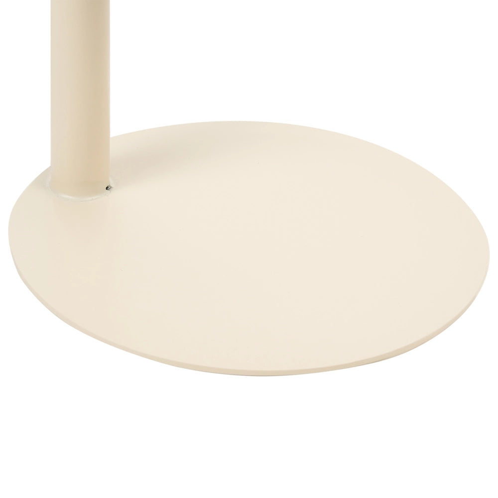 Tavolino da giardino di design in acciaio verniciato a polvere resistente alle intemperie, rotondo 40 cm arredo da esterno beige