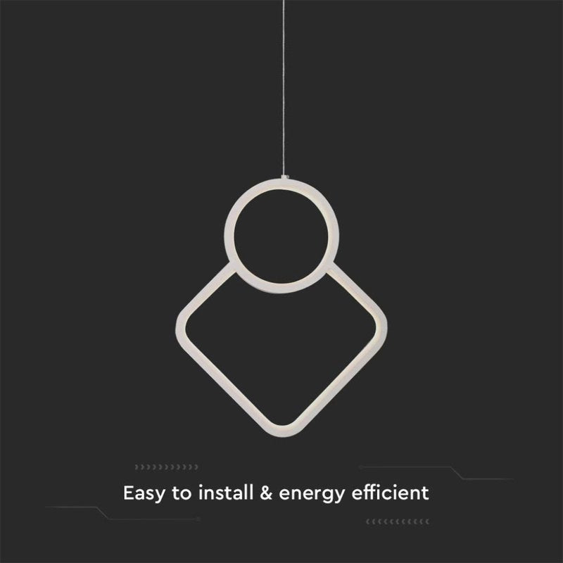 Lampadario LED a Sospensione 12W dal Design Moderno 28*196cm Colore Bianco 4000K SKU-15338