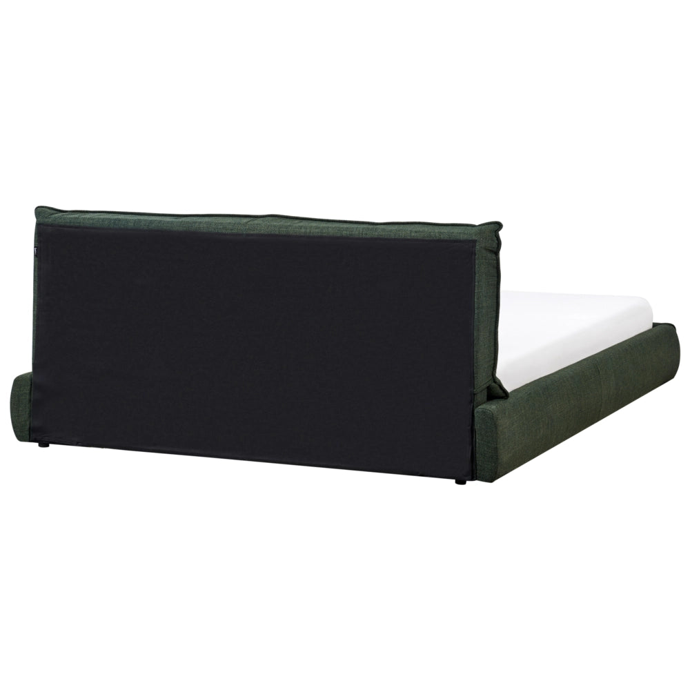 Letto ad acqua moderno imbottito in tessuto 180 x 20 cm con materasso Verde scuro Camera da letto in stile moderno
