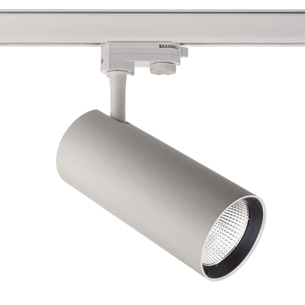 Faretto binario trifase LED 30W proiettore track orientabile luce spot mirata 40 gradi illuminazione vetrine galleria arte BIANCO 4000K