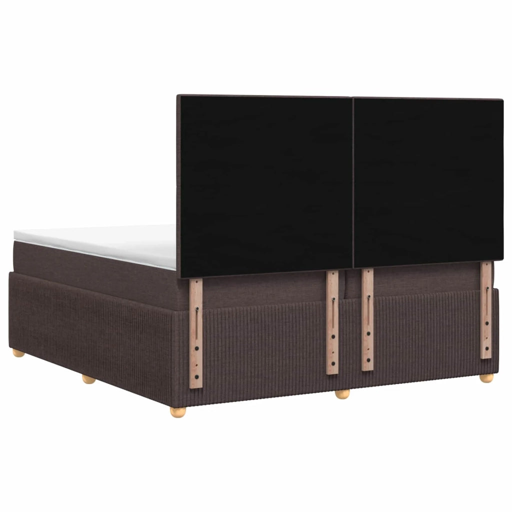 Letto Box Spring LED con Materasso Marrone Scuro 200 x 200 cm 3455940
