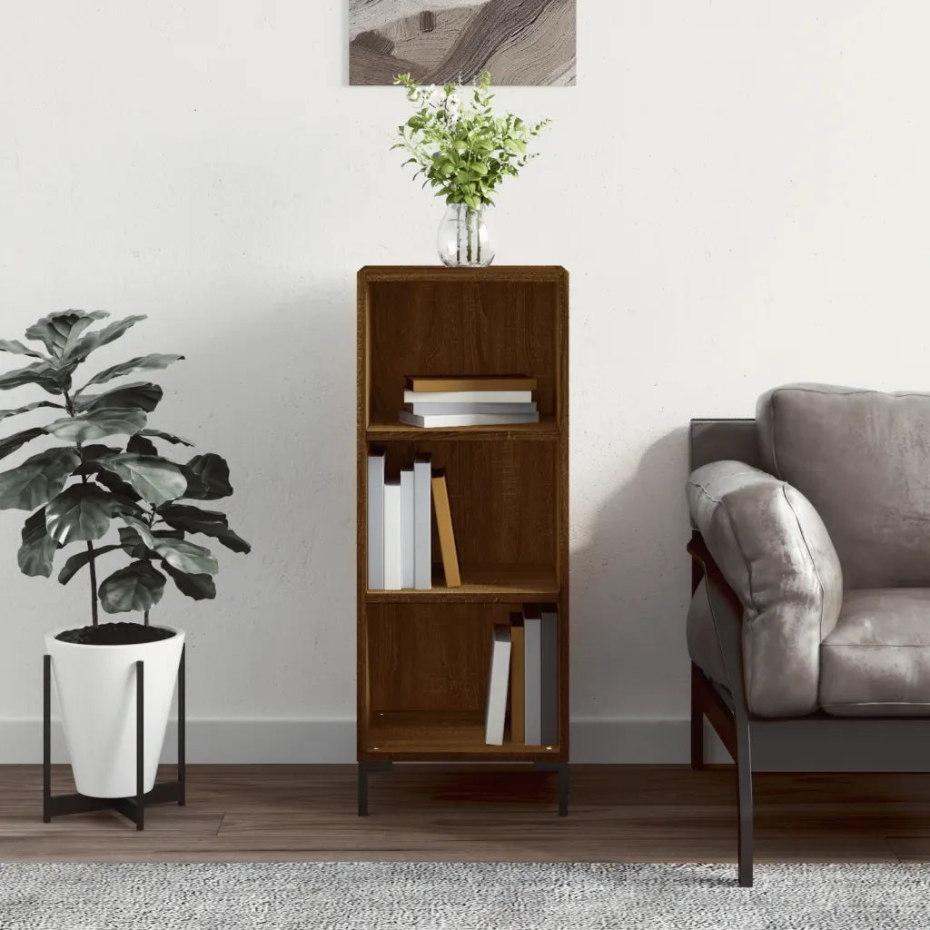 Credenza Rovere Marrone 34,5x32,5x90 cm in Legno Multistrato 828739