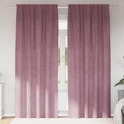 Tende Blackout  con nastri a nastro 2 pz in velluto rosa scuro