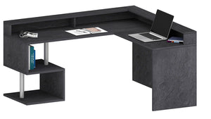 Scrivania Angolare a Giorno 181x160x60x92,5h cm Esse Report Grigio