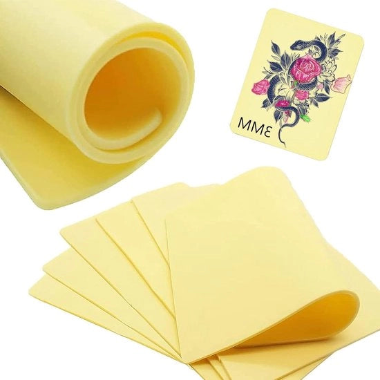 4 pezzi di pelle artificiale per la pratica del tatuaggio 30 x 20 x 0.3 cm doppio lato professionale silicone per accessori di pratica per tatuaggio